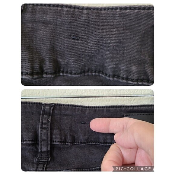 Chevignon Women Skinny Moto Jeans Size 8 Tall Grunge Edgy Punk Reinforced Knee - Picture 5 of 12